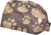 [FVQL] 2PCS Nursing Caps Scrub Caps Women Scrub Hat, Animal paw Pattern