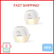 AUVON Plug in Night Light with Motion Sensor and Dusk to Dawn Sensor, Mini Warm