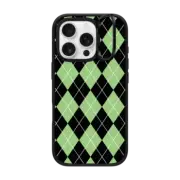 iPhone 16 Pro Impact Ring Stand Case MagSafe Compatible ARGYLE GREEN