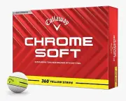 CALLAWAY CHROME SOFT YELLOW STRIPE 2025 2 DOZEN GOLF BALLS - WHITE - NEW!