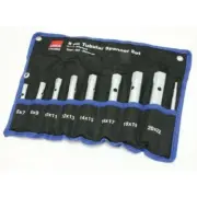 Hilka Tubular Spanner Spark Plug Wrench Set. 8 Metric Deep Tubular Box Spanners