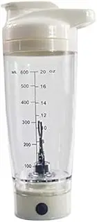 [VGGV] Powered Protein Shaker Bottle Eleoption Electric Protein Shaker Blender My Water Bottle Automatic Movement Vortex Tornado 600ml Free Detachable Smart Mixer Cup White