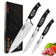 SCOLE® Chef Knife Ultra Sharp Kitchen Knife Set 3-Piece, Premium German 1.4