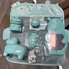 Bullseye Blue Hippo Soap Dish Bath Caddy Toothbrush Cover Holder mirror Lot Set