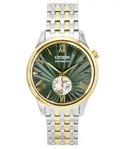 Citizen NH9134-83X Men s Watch 21 Jewels Automatic Open Heart Green Dial Stainless Steel Power Reserve 50M