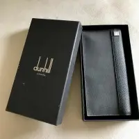 在飛比找蝦皮購物優惠-全新～登喜路Dunhill黑色帆布配皮革男士長夾