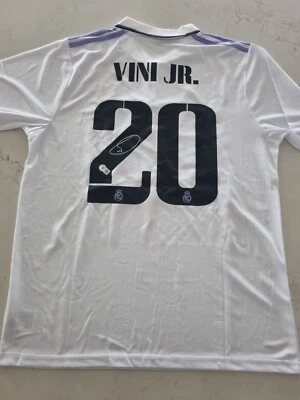 Vinicius JR Authentic Becket COA Signed Real Madrid jersey XL Soccer Brazil Vini