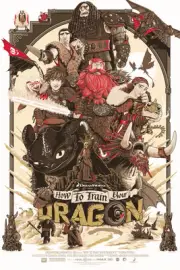 How to Train Your Dragon Variant by Patrick Connan Ltd x/100 Poster Mondo MINT