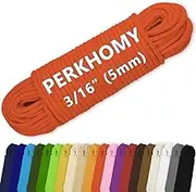 PerkHomy Cotton Rope 3/16" (5mm) 100 ft Multi Purpose Utility Diamond Braided Cord, Natural Cotton for Clothes Line Camping Crafting Flag Pole, Orange Red