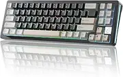 YUNZII AL71 68% Mechanical Keyboard, Full Aluminum CNC, Hot Swappable Gasket, 2.4GHz Wireless BT5.0/USB-C Wired Gaming Keyboard,NKRO Programmable RGB Backlight,for Win/Mac(Black,Crystal White Switch)