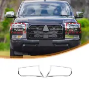 ABS Chrome Headlight Frame Headlamp Cover For Mitsubishi L200 Triton 2024-2025