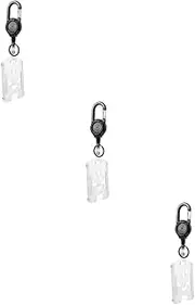 KALLORY 3 Sets Name Tag Holder Retractable Lanyard Id Card Holder Vertical Card Sleeve for Nurse Badge
