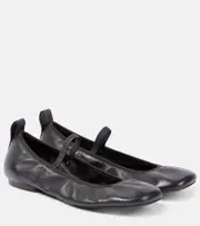 [Lemaire] Lemaire Square Flat leather Mary Jane flats AU 6 black