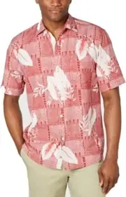 Tommy Bahama T322981 Plaza Palms Silk Camp Shirt (Color: Pomodoro, Size M).