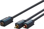 Clicktronic 3.5mm Female to Male AUX Extension Stereo Audio RCA Cable, 0.1 Metre Length