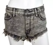 One by One Teaspoon Womens Shorts Rollers Denim Cutoffs Low Waist Harley Size 25