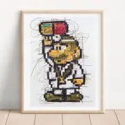 Dr. Mario Ballpoint Pen Print, Super Mario Art Poster