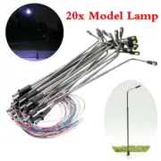 20Pcs Model Railway Train Lamp Post Street Lights HO OO Scale LEDs Gauge 1:100