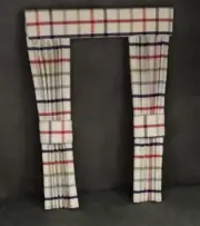 Dolls house curtains multicoloured CHECK PATTERN -1:12TH . 6+" LONG.