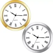 2 Pack 1.5 Inch round Quartz Clock Insert with Roman Numerals Fit 1.4 Inch Diame