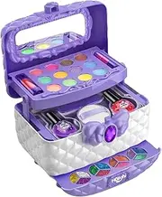 Fellflying Kids Makeup Kit | Safe Kids Makeup Set - Toddler Makeup Case Set No Burden The Skin, Kids Pink Makeup Ages 3 4 5 6 7 8 9 10 11 12, Full Make-up Set for Girls