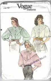 Vogue Sewing Pattern 8532 Vintage Blouse, with Variations, Size 10, Uncut
