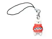 Eisbär With Pullover Cell Phone Pendant Miniblings Christmas Winter Red-White