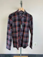 The Hundreds Laser Buffalo Shirt Black Plaid New Men Button T13F108011-BLK - S