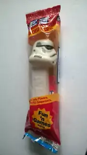Star Wars Clone Storm Trooper Pez Dispenser Red Cello Bag & Candy 1990s??