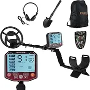 Metal Detector for Adults Professional Higher Accuracy Gold Detector with Display 5 Mode 10 with Headphones & Shovel & Backpack