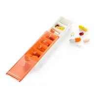 在飛比找樂天市場購物網優惠-《tescoma》7格一週藥盒(橘) | 藥盒 分裝盒 分藥