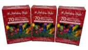 Christmas Lights 70 Mini Multi Color Bulbs String-to-String by Holiday Style LOT