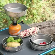 Titanium Camping Pan with Foldable Handles Lightweight and Anti rust Cookware