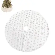 Sequin Christmas Tree Skirt Plush Snowflake Xmas Decoration for Christmas Winter Party