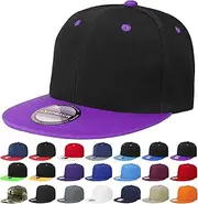[Falari] Classic Snapback Hat Cap Hip Hop Style Flat Bill Blank Solid Color Adjustable Size