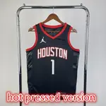 NBA球衣熱壓版休斯頓火箭隊 #1 麥格雷迪籃球球衣 2024