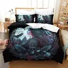 Girl Skull Printed Comforter Cover Set Cool Stylish Bed Set Bed Set 38