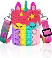 [GEHARTY] Small Pop Purse, Unicorn Pop Purse Pop Bag with Unicorn Pop, Shoulder Bag Fidget Pop Fidget Backpack for ADHD Anxiety School Backpack Silicone Bag Pop
