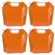 4Pcs 5L Collapsible Water Container Bag Plastic Storage Jug Folding Bag Orange