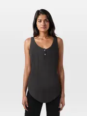 Black Silk High Low Hem Tank Top
