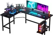 Advwin L-Shaped Home Office Computer Corner Desk Black
