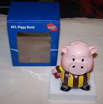 Hawthorn Hawks AFL Team Small Piggy Bank Money Box 13cm Resin Hand Painted