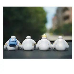搖頭娃娃 Big Hero 6 Baymax 汽車內飾裝飾 4 件 Baymax 可動人偶模型玩具兒童