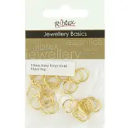 Ribtex Jump Rings 10mm Gold 30 Pieces