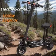 Foldable Electric Scooter 1500W 55KM/H Off Road E-Bike 40km 10" Tyre with Seat