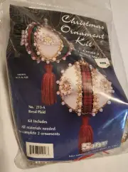 Vintage Sulyn Christmas Ornament Craft Kit Royal Plaid # 213-A
