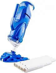 [POOL BLASTER] Catfish Ultra Rechargeable, Battery-Powered Pool Cleaner, Ideal for In-Ground & Above Ground Pools, Captures Leaves, Dirt, Sand & Silt, Blue Plastic Handheld Vacuum