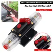 1/2Pcs 20-150A Trip DC Car Solar Energy Inline Circuit Breaker 12V Fuse Holder%