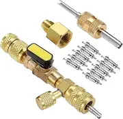 R410A R22 HVAC Tool Valve Core Remover SAE 1/4 & 5/16 Port Installer Removal Tool for R404A R134A R32