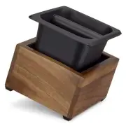 Coffee Knock Box - Stainless Steel and Wood Bin for Espresso Machine Coffee G...